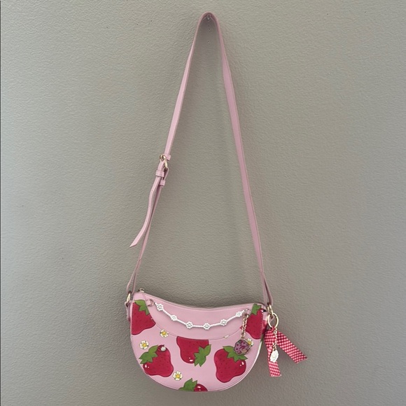 Boxlunch Handbags - Pink Strawberry Patterned Women's Bag